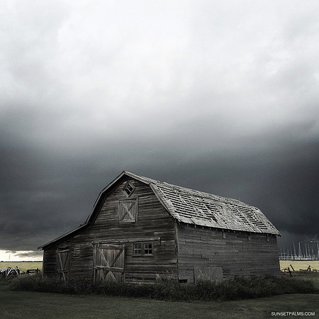 Barn With Approaching Storm